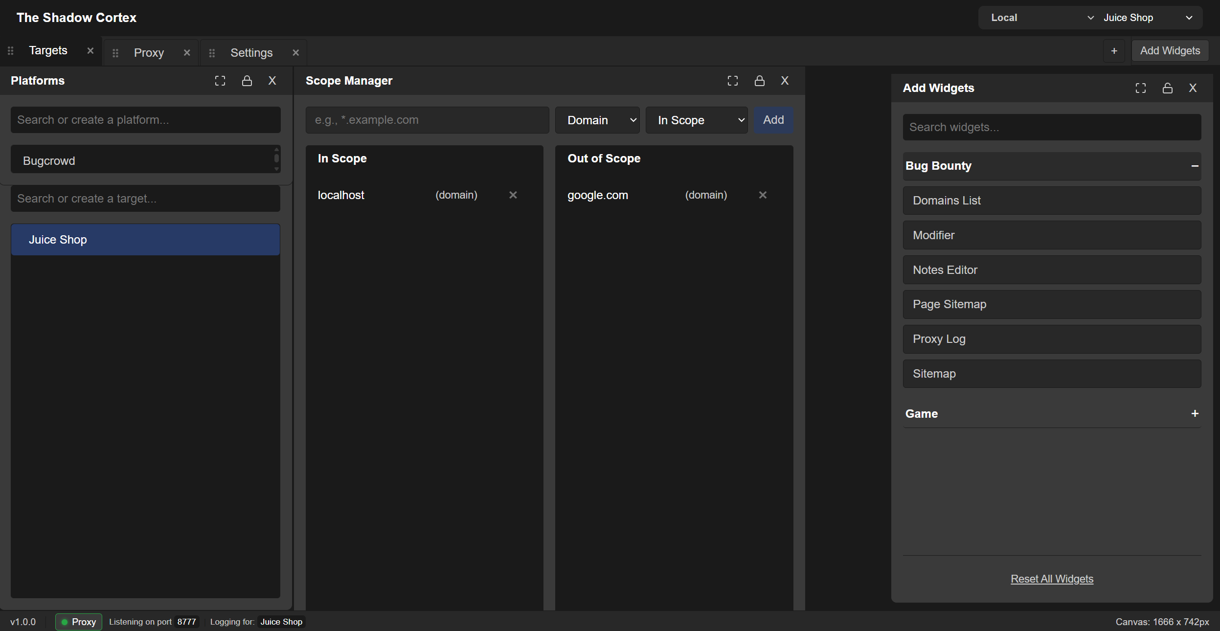The Shadow Cortex (TSC) - UI - Example